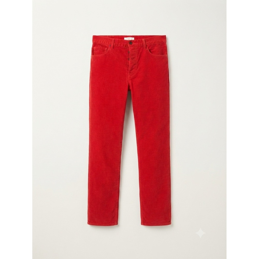 Armani Exchange Pants Men 36 Red Corduroy Straight Leg Button Fly Classic Casual
